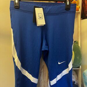 Nike Blue Dri Fit Running Capri Leggings Womens Medium NWT